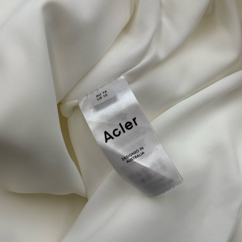 🆕 ACLER 🧿 NWOT Turflea One Shoulder Mini Dress, Ivory - Sz AU 14 US 10 - Picture 13 of 16